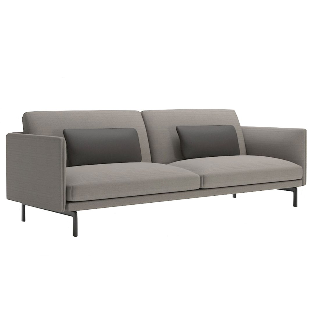 Phillips 3 Seat gray sofa with two pillows lounge furniture